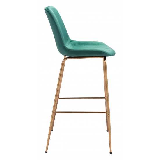 Tony Bar Chair Green & Gold