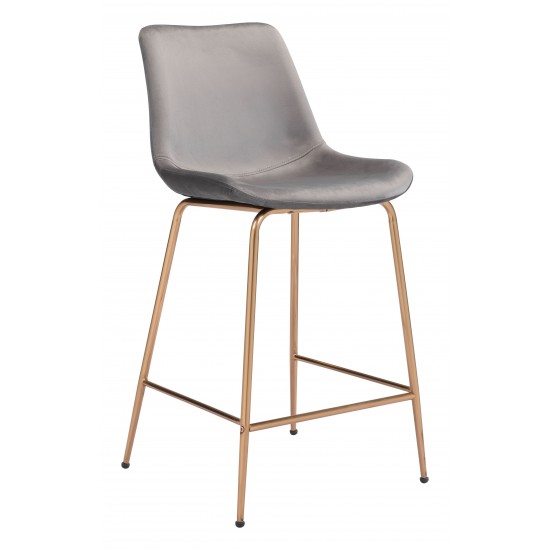 Tony Counter Chair Gray & Gold