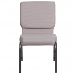 18.5''W Stacking Church Chair in Gray Dot Fabric - Silver Vein Frame