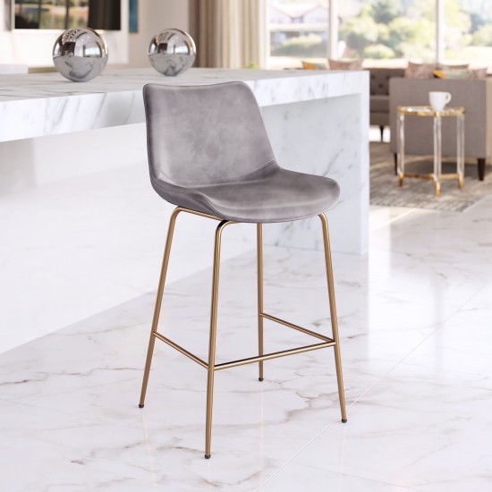 Tony Counter Chair Gray & Gold