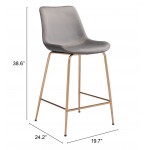 Tony Counter Chair Gray & Gold