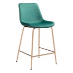 Tony Counter Chair Green & Gold