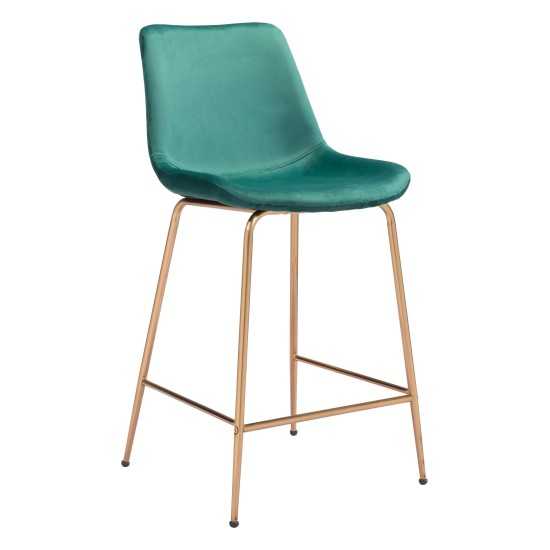 Tony Counter Chair Green & Gold