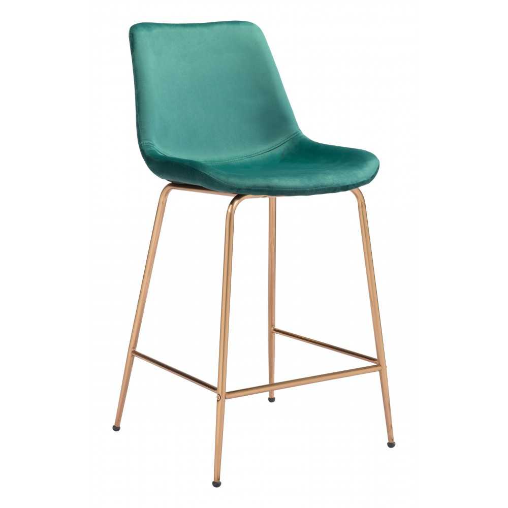 Tony Counter Chair Green & Gold