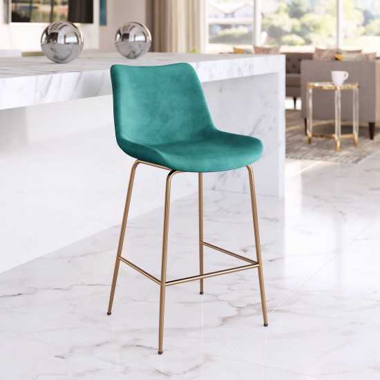 Tony Counter Chair Green & Gold