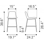 Tony Counter Chair Green & Gold