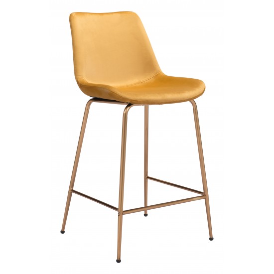 Tony Counter Chair Yellow & Gold