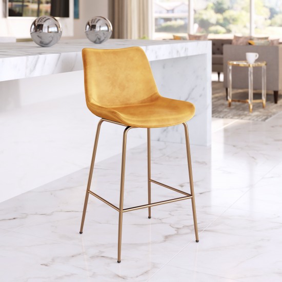 Tony Counter Chair Yellow & Gold