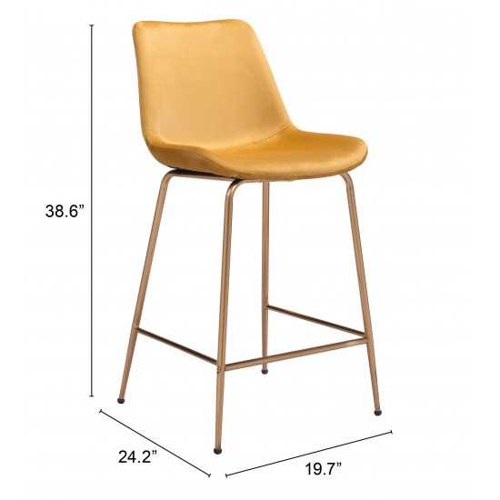 Tony Counter Chair Yellow & Gold