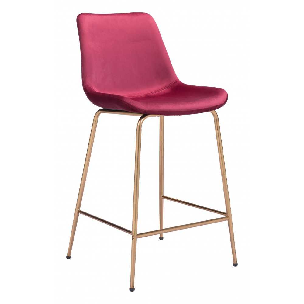 Tony Counter Chair Red & Gold