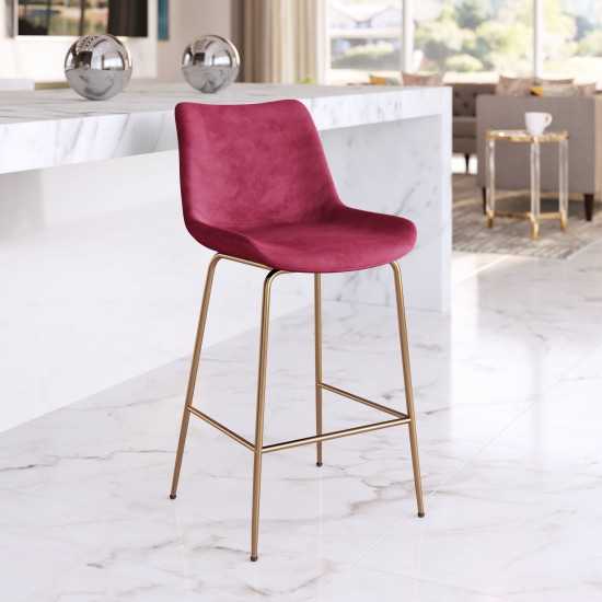 Tony Counter Chair Red & Gold