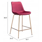 Tony Counter Chair Red & Gold