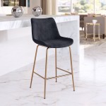 Tony Counter Chair Black & Gold