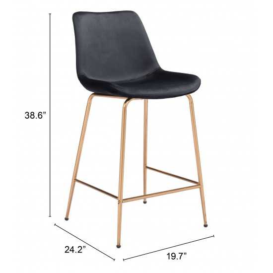 Tony Counter Chair Black & Gold