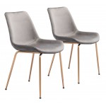 Tony Dining Chair (Set of 2) Gray & Gold