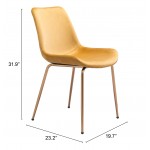 Tony Dining Chair (Set of 2) Yellow & Gold