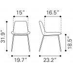 Tony Dining Chair (Set of 2) Yellow & Gold