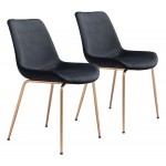 Tony Dining Chair (Set of 2) Black & Gold