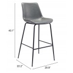 Byron Bar Chair Gray