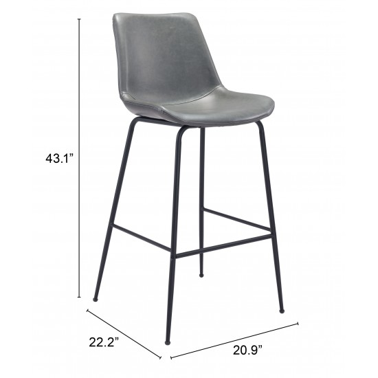 Byron Bar Chair Gray