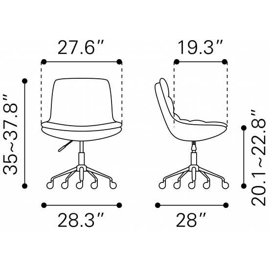 Down Low Office Chair Red