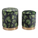 Benson Ottoman Storage Set Green