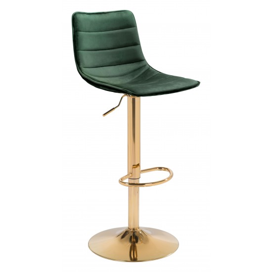 Prima Bar Chair Dark Green & Gold