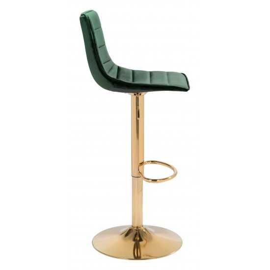 Prima Bar Chair Dark Green & Gold