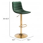 Prima Bar Chair Dark Green & Gold