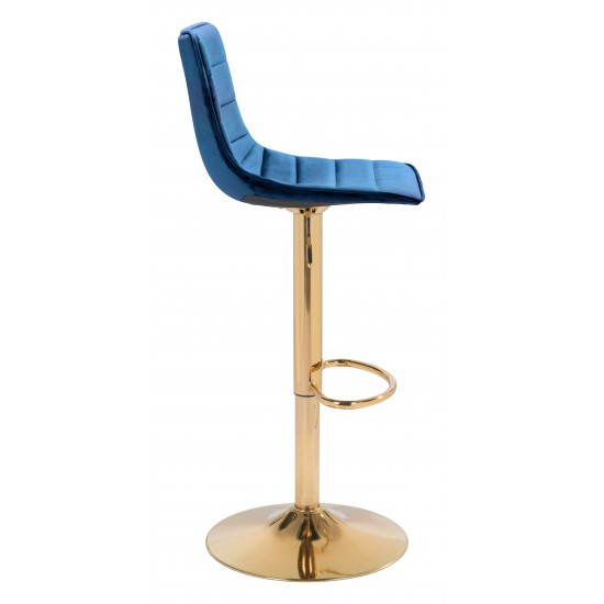 Prima Bar Chair Dark Blue & Gold