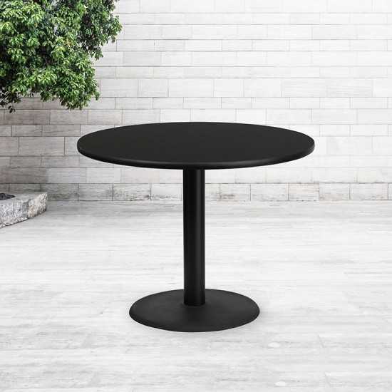 42'' Round Black Laminate Table Top with 24'' Round Table Height Base