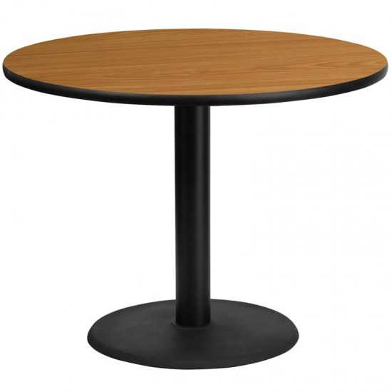 42'' Round Natural Laminate Table Top with 24'' Round Table Height Base