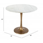 Fullerton Dining Table White & Gold
