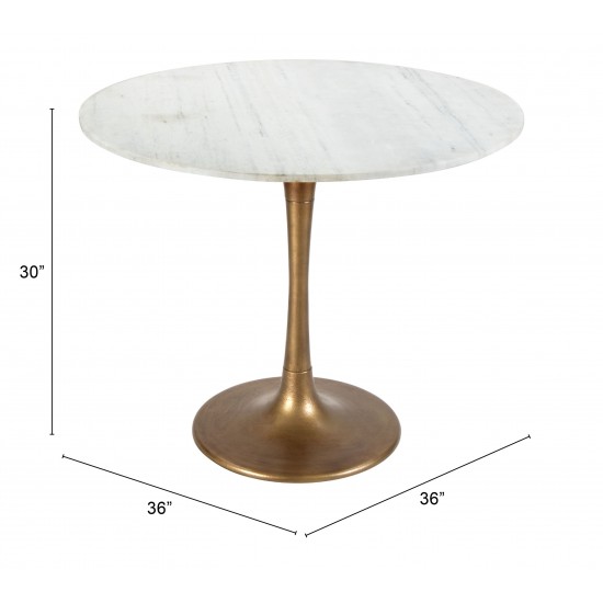 Fullerton Dining Table White & Gold