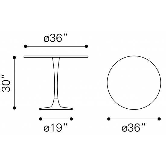 Fullerton Dining Table White & Gold