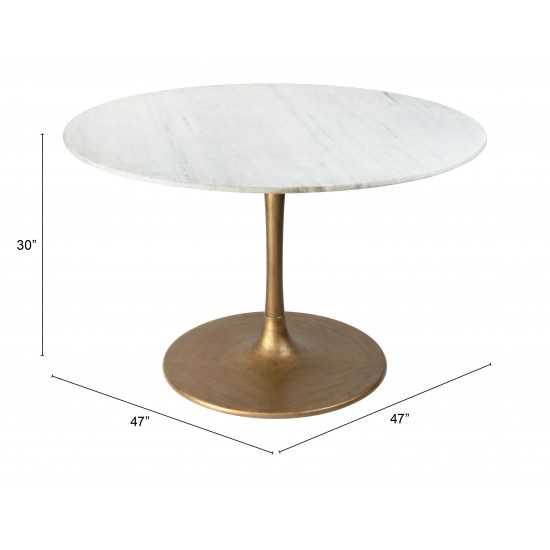 Ithaca Dining Table White & Gold