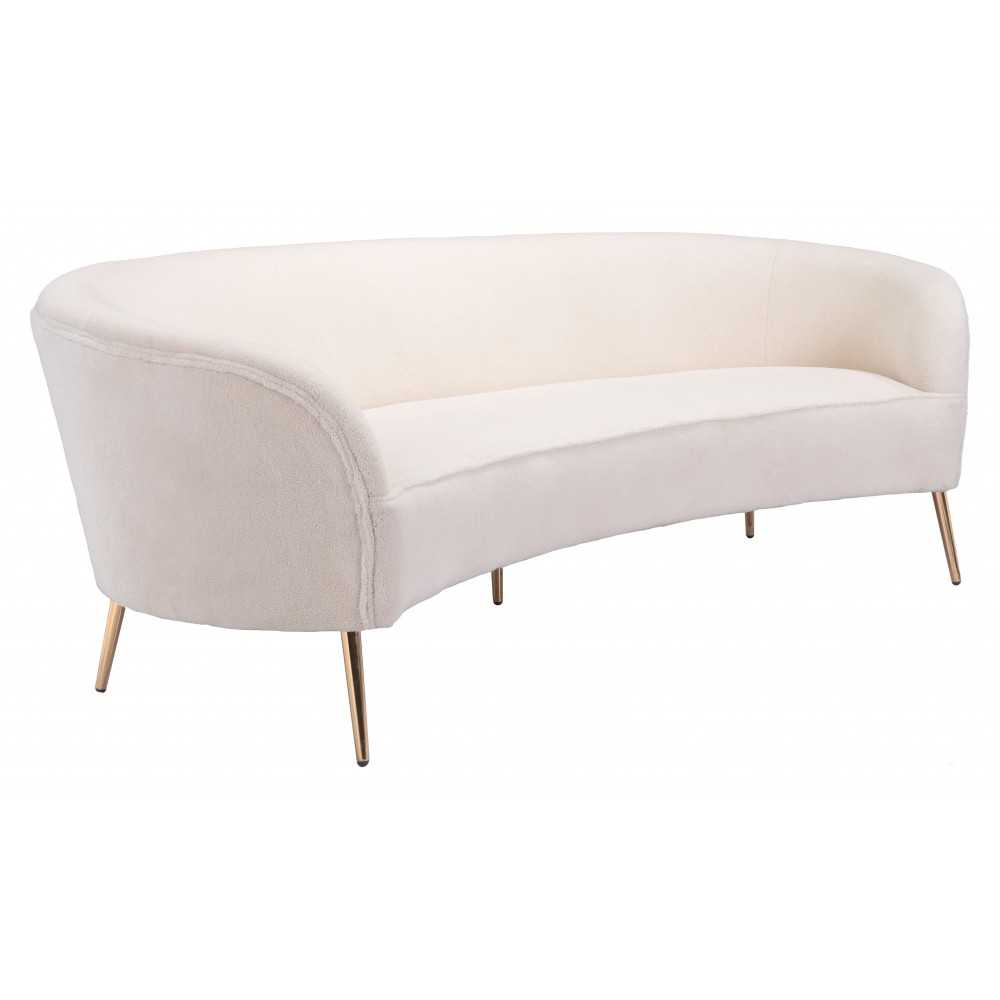 Luna Sofa White & Gold