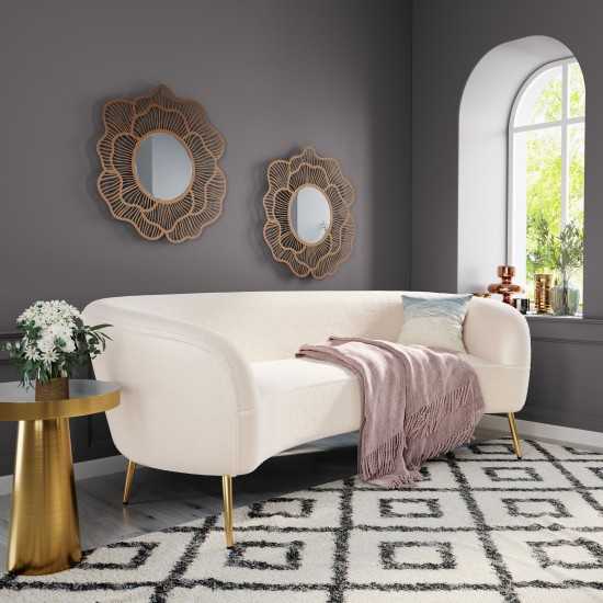 Luna Sofa White & Gold