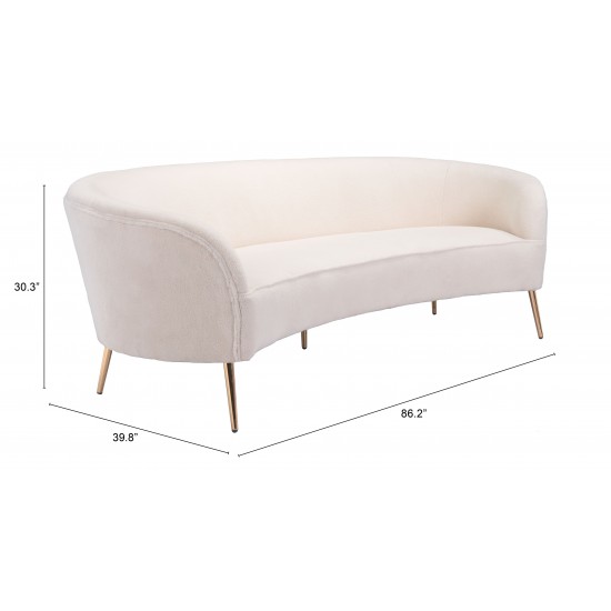 Luna Sofa White & Gold