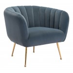 Deco Accent Chair Gray & Gold