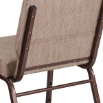 21''W Stacking Church Chair in Beige Fabric - Copper Vein Frame