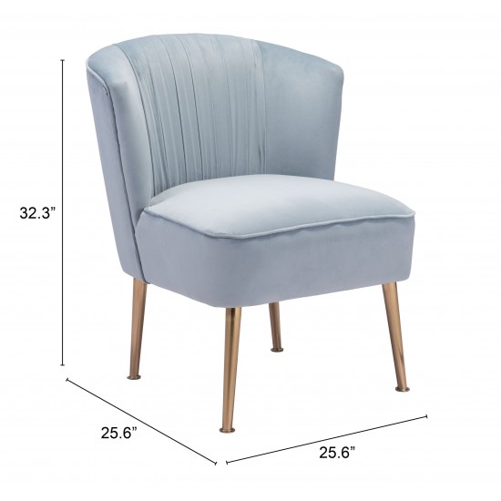 Andes Accent Chair Blue & Gold