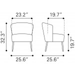 Andes Accent Chair Blue & Gold