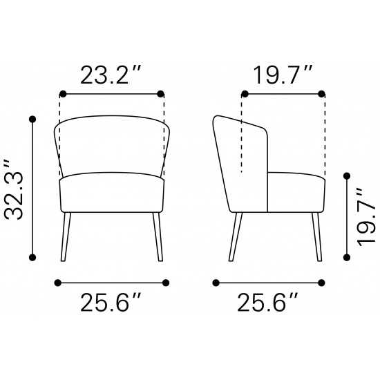 Andes Accent Chair Blue & Gold