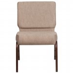 21''W Stacking Church Chair in Beige Fabric - Copper Vein Frame