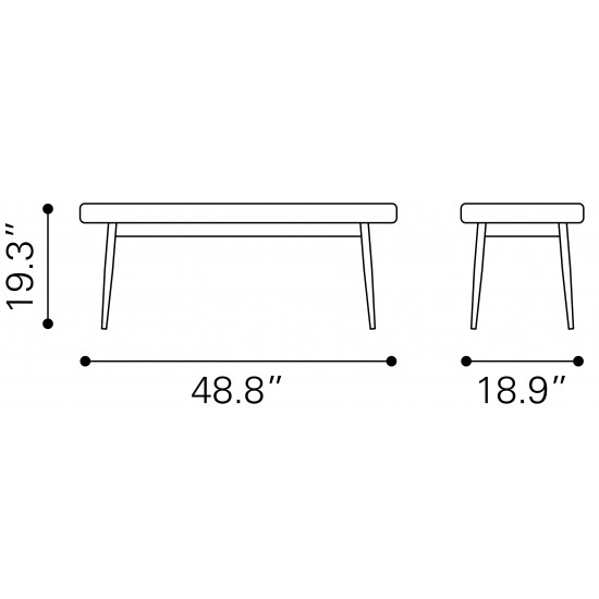 Casper Bench Beige & Natural