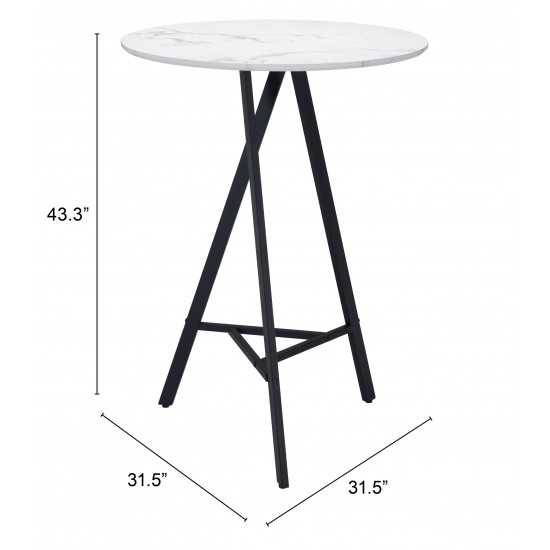 Rouen Bar Table White