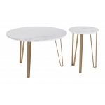 Set of 2 Caen Accent Tables White