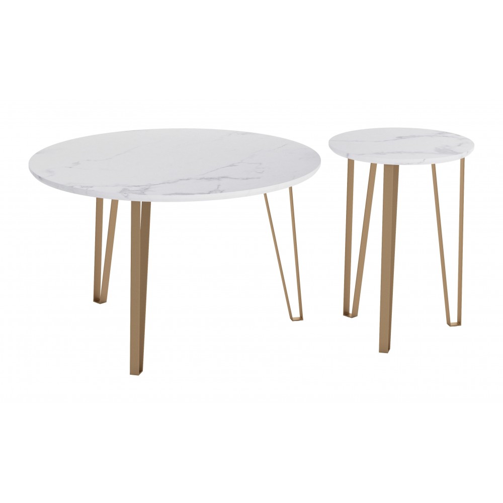 Set of 2 Caen Accent Tables White