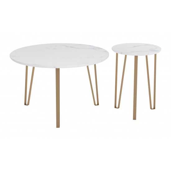 Set of 2 Caen Accent Tables White